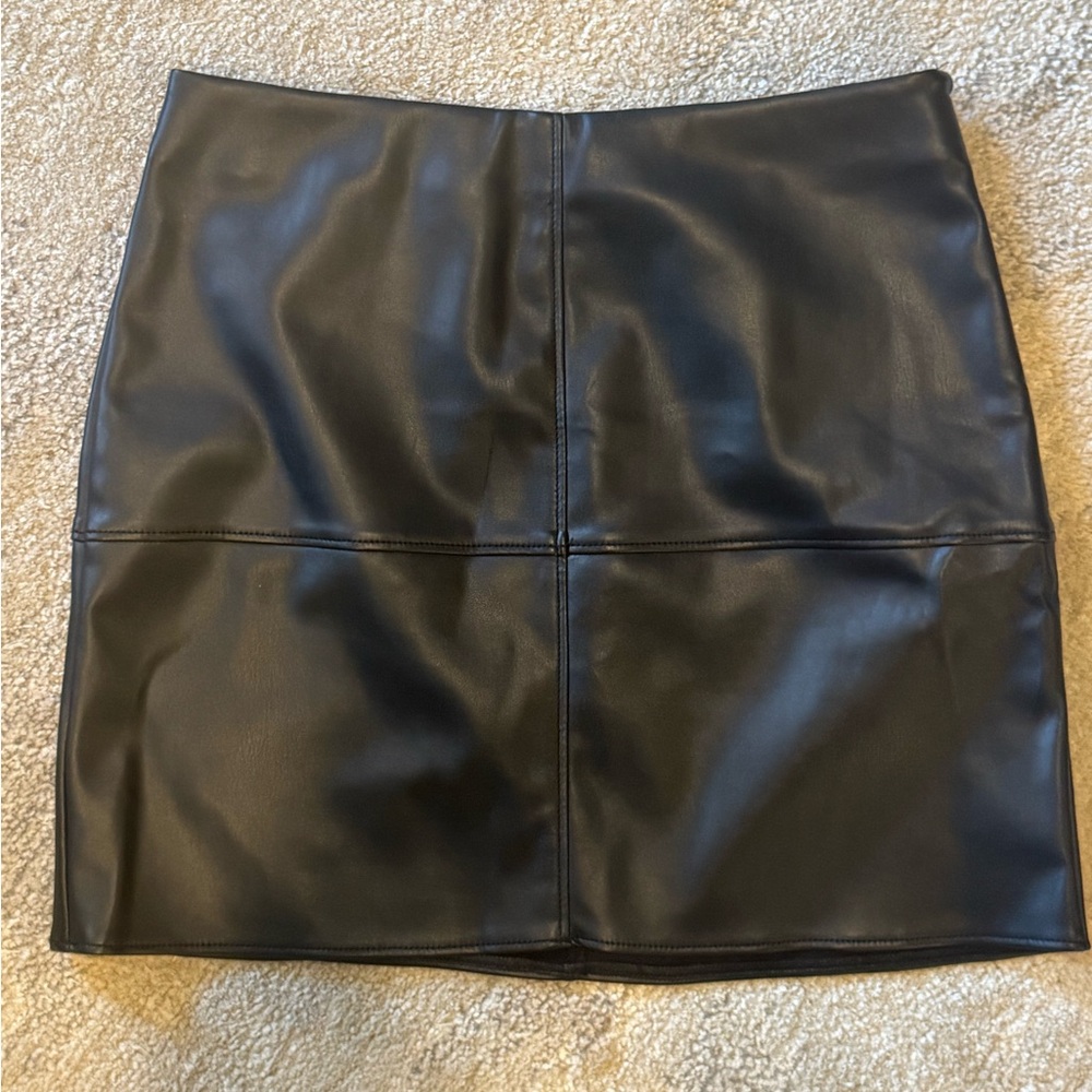 Black Vegan Leather Skirt